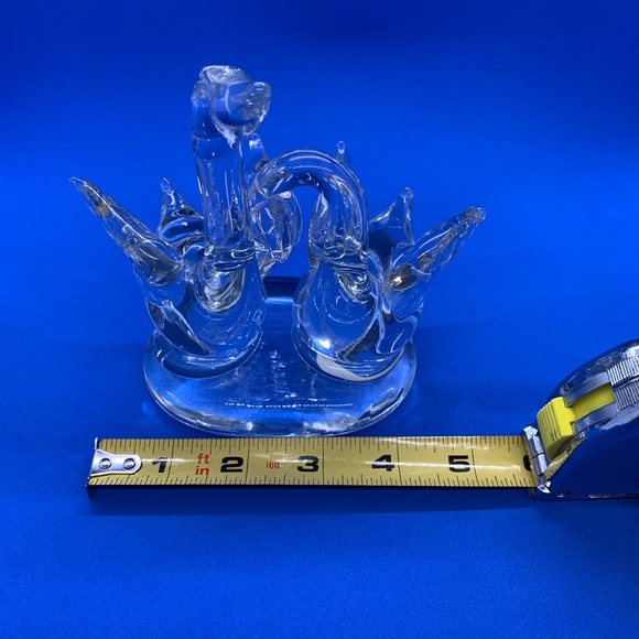 Crystal Glass Double Swans Paperweight Paradies - Picture 10 of 12
